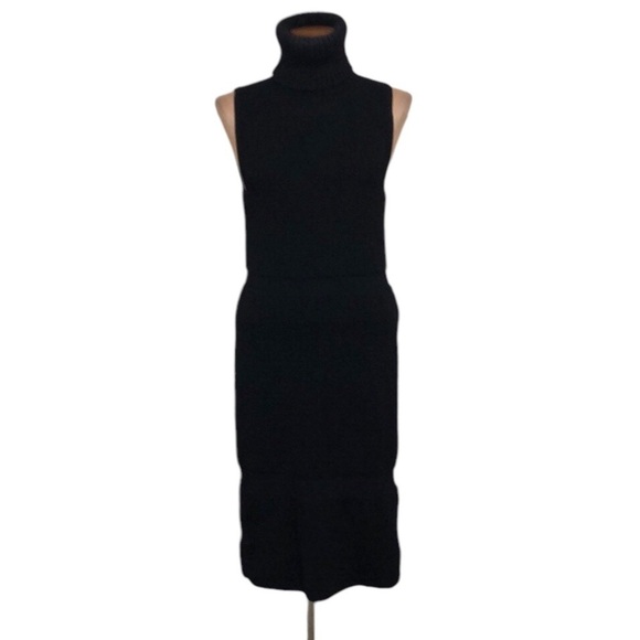 Helmut Lang for Intermix Sweater Dress Sweaterdress Size Small Black Turtleneck - Picture 1 of 14
